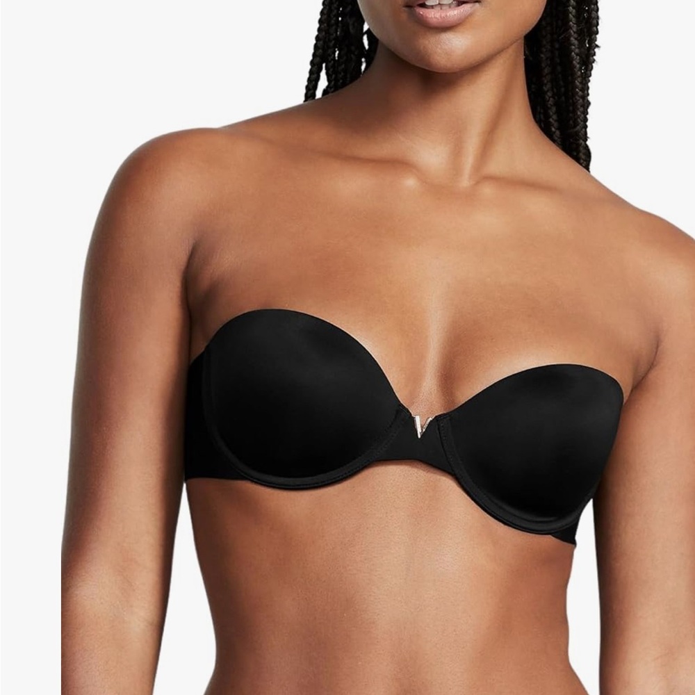 Victoria Secret Black Strapless Bra Size 34DD